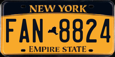 NY license plate FAN8824