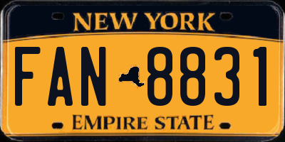 NY license plate FAN8831