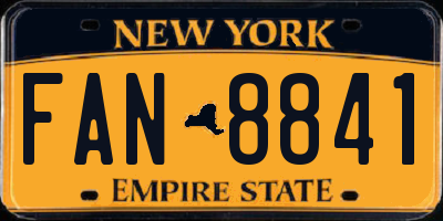 NY license plate FAN8841