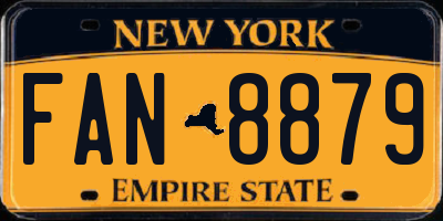 NY license plate FAN8879