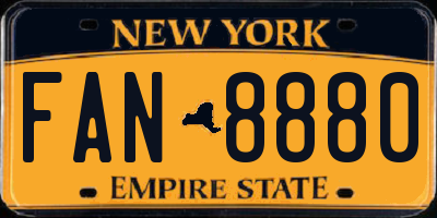 NY license plate FAN8880