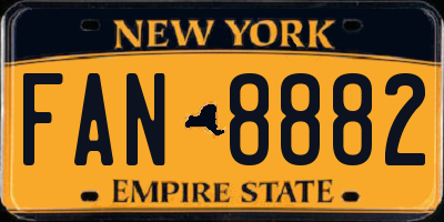 NY license plate FAN8882
