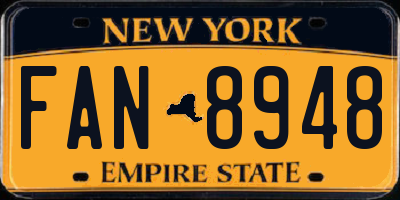 NY license plate FAN8948