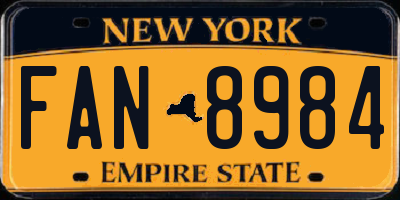 NY license plate FAN8984