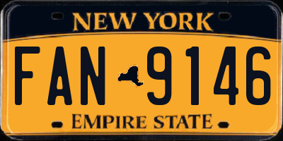 NY license plate FAN9146