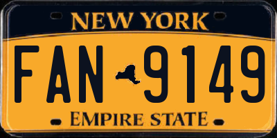 NY license plate FAN9149