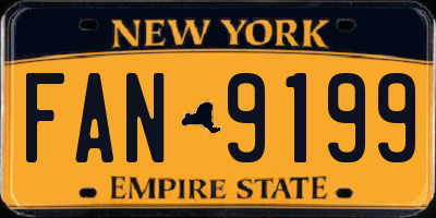 NY license plate FAN9199