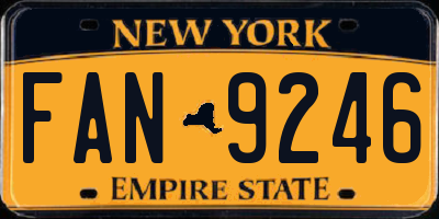 NY license plate FAN9246