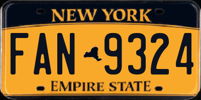 NY license plate FAN9324