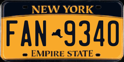 NY license plate FAN9340