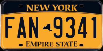 NY license plate FAN9341