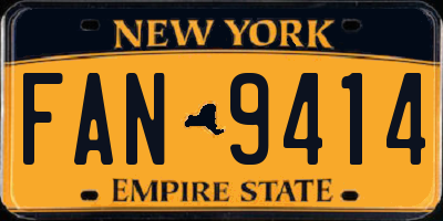 NY license plate FAN9414