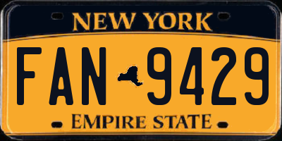 NY license plate FAN9429