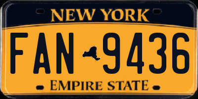 NY license plate FAN9436