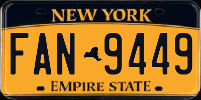 NY license plate FAN9449