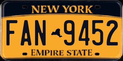 NY license plate FAN9452