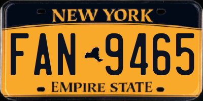 NY license plate FAN9465