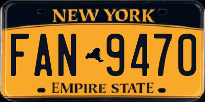 NY license plate FAN9470