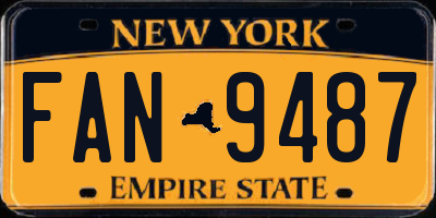 NY license plate FAN9487