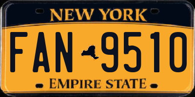 NY license plate FAN9510