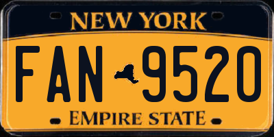 NY license plate FAN9520