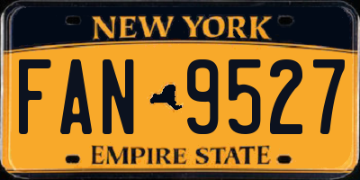 NY license plate FAN9527