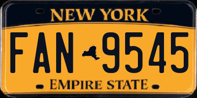 NY license plate FAN9545