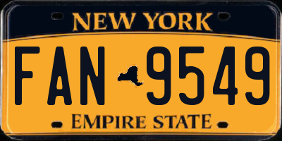 NY license plate FAN9549