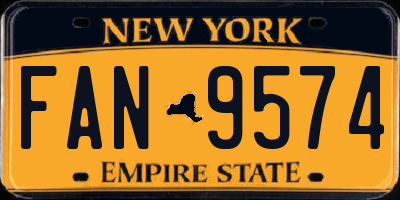 NY license plate FAN9574