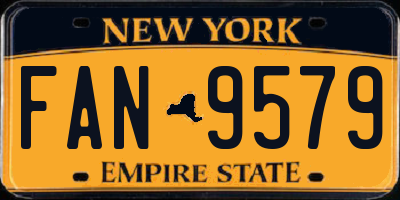 NY license plate FAN9579