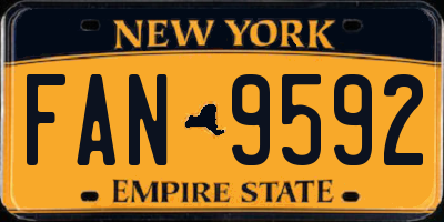 NY license plate FAN9592