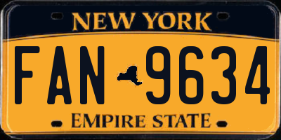NY license plate FAN9634