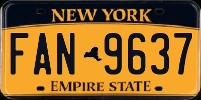 NY license plate FAN9637