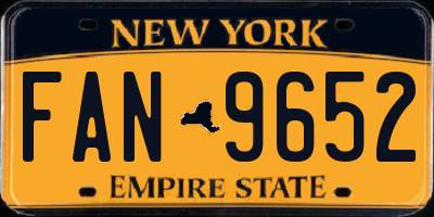 NY license plate FAN9652