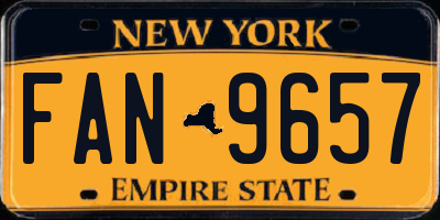 NY license plate FAN9657