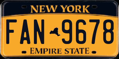 NY license plate FAN9678