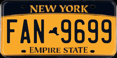 NY license plate FAN9699