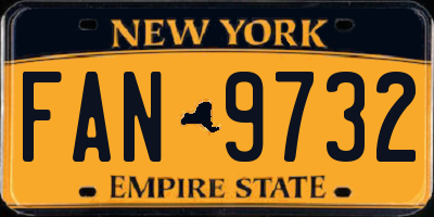NY license plate FAN9732