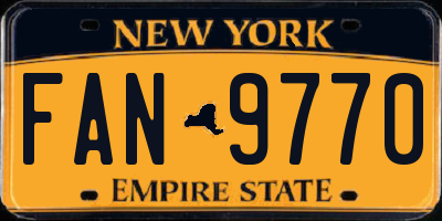 NY license plate FAN9770