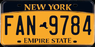 NY license plate FAN9784