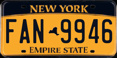 NY license plate FAN9946