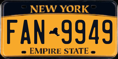 NY license plate FAN9949