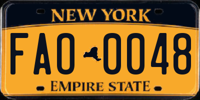 NY license plate FAO0048