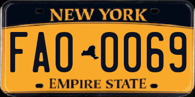 NY license plate FAO0069