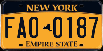 NY license plate FAO0187