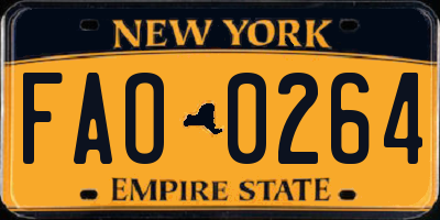 NY license plate FAO0264