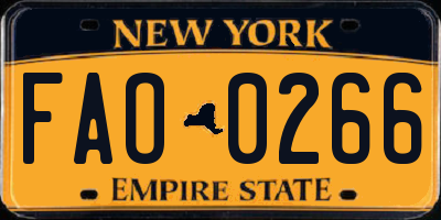 NY license plate FAO0266