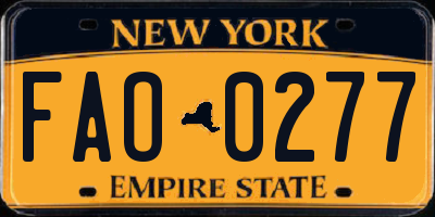 NY license plate FAO0277