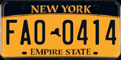 NY license plate FAO0414