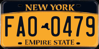 NY license plate FAO0479